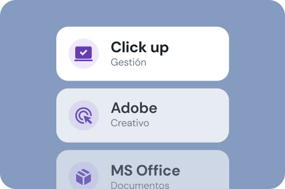 Suscripciones empresariales en plataformas de gestión y productividad: ClickUp para gestión, Adobe para creatividad y Microsoft Office para documentos Suscripciones empresariales en plataformas de gestión y productividad: ClickUp para gestión, Adobe para creatividad y Microsoft Office para documentos